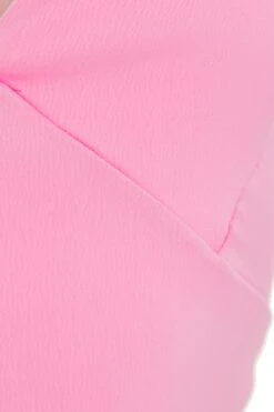 Pink Satin Tie Back Crop Top -Outlet Clothyne Store 00100038931 ZS