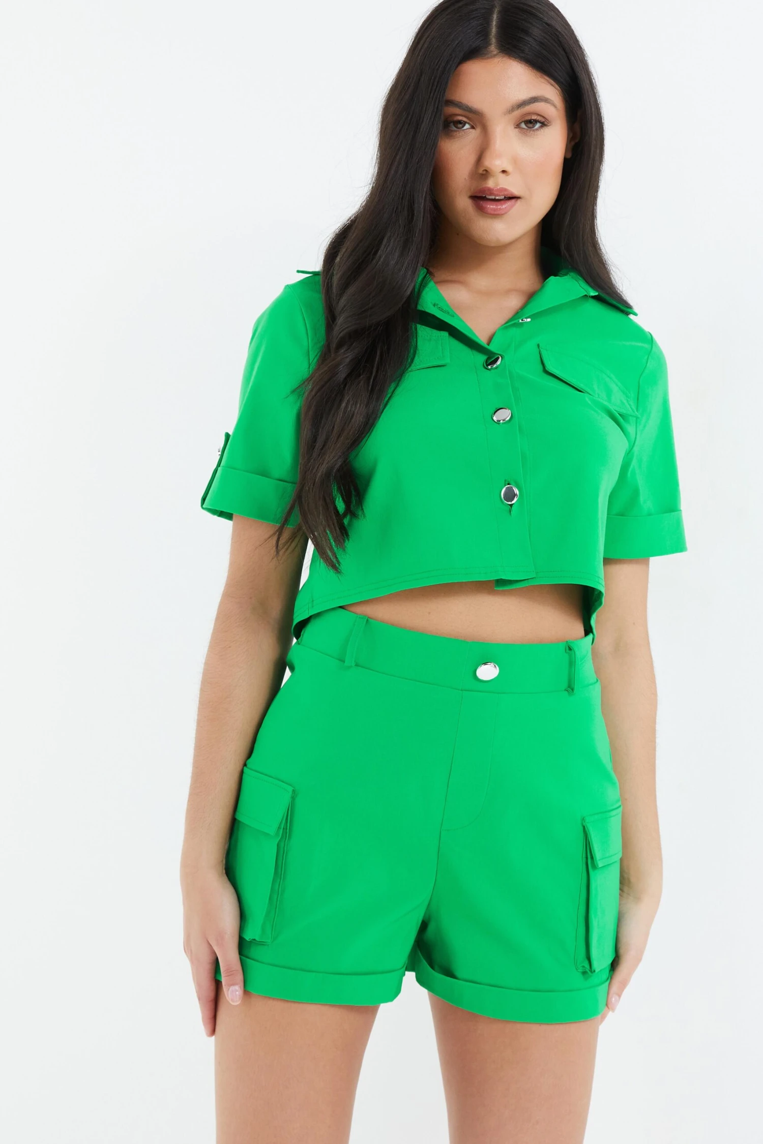 Jade Green Cargo Shorts 4 Jade Green Cargo Shorts - Image 2