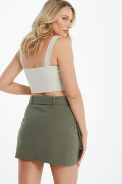 Khaki Cargo Mini Skirt -Outlet Clothyne Store 00100038977 XB