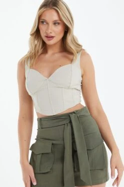 Khaki Cargo Mini Skirt -Outlet Clothyne Store 00100038977 XM