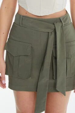 Khaki Cargo Mini Skirt -Outlet Clothyne Store 00100038977 ZS