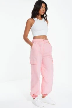 Pink Parachute Cargo Trouser 11 Pink Parachute Cargo Trouser -Outlet Clothyne Store 00100038982 XS