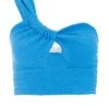 Blue Textured Asymmetric Crop Top 2 Blue Textured Asymmetric Crop Top -Outlet Clothyne Store 00100038983 ZM
