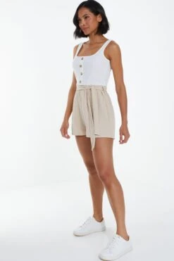 Cream Button Front Playsuit 11 Cream Button Front Playsuit -Outlet Clothyne Store 00100038994 XS