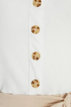 Cream Button Front Playsuit 13 Cream Button Front Playsuit -Outlet Clothyne Store 00100038994 ZS