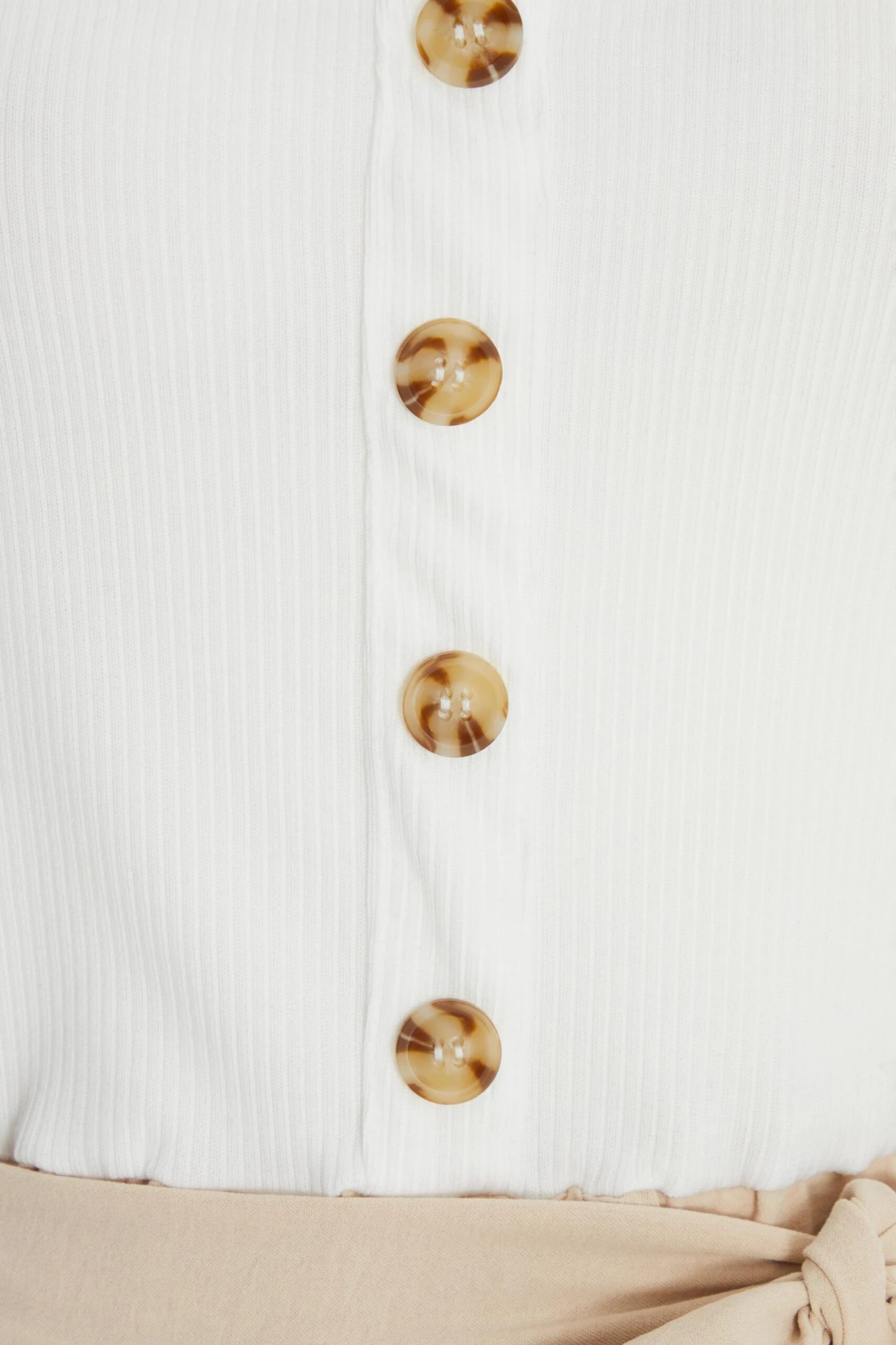 Cream Button Front Playsuit 8 Cream Button Front Playsuit - Image 6