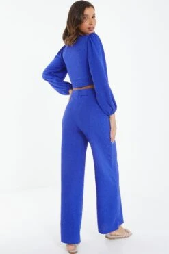 Blue Palazzo Trousers -Outlet Clothyne Store 00100039038 XB