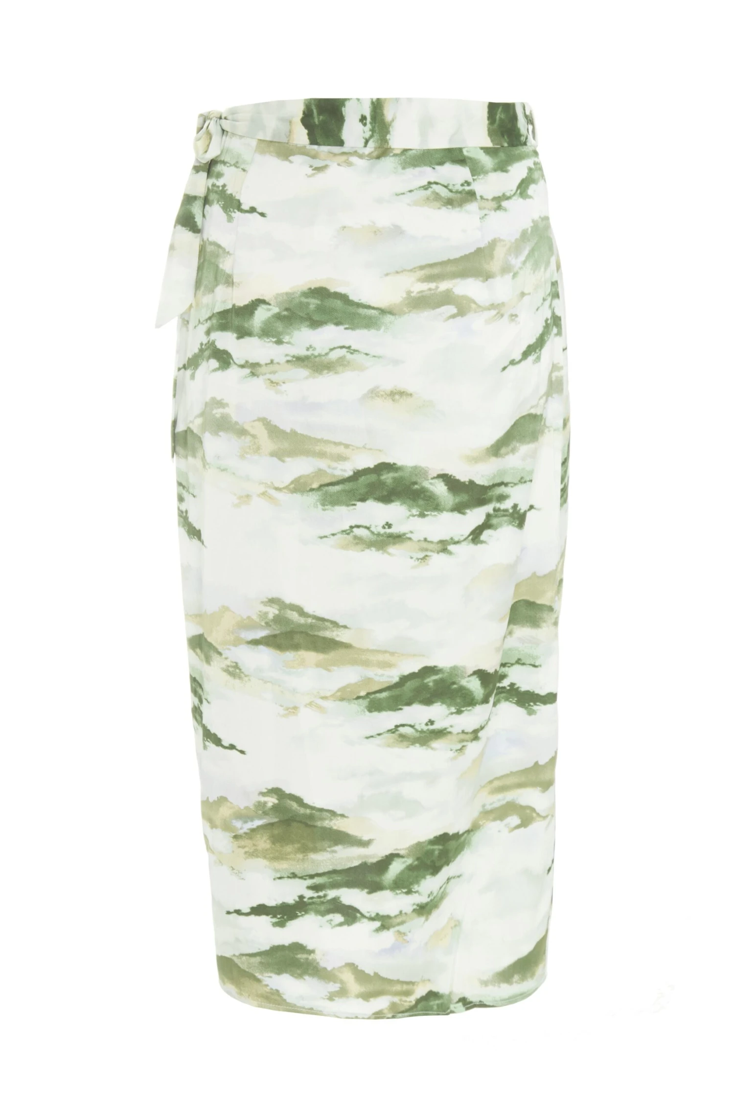 Green Marble Print Wrap Midi Skirt 7 Green Marble Print Wrap Midi Skirt - Image 5