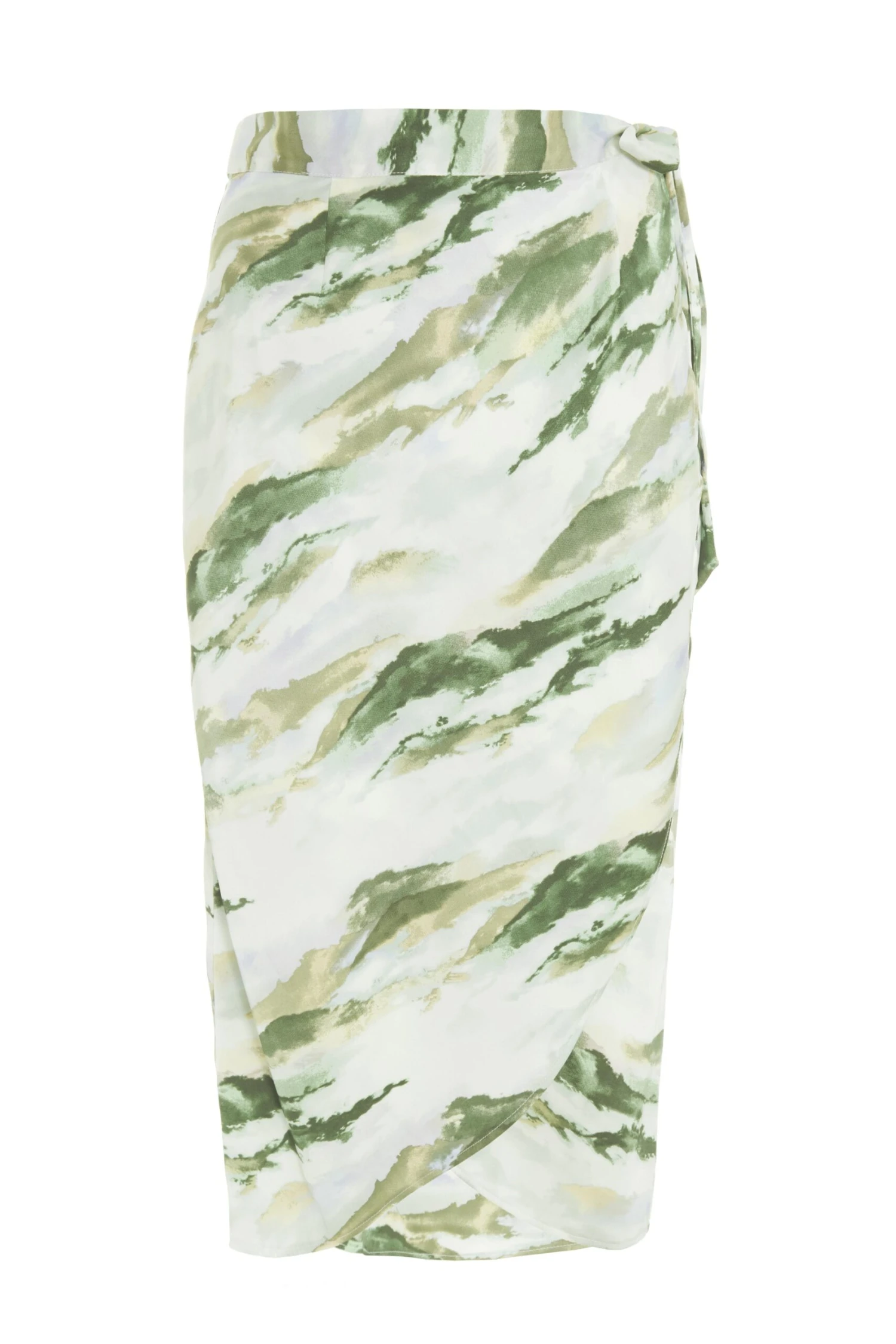 Green Marble Print Wrap Midi Skirt 3 Green Marble Print Wrap Midi Skirt