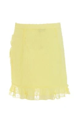 Yellow Chiffon Dobby Frill Mini Skirt -Outlet Clothyne Store 00100039046 ZB