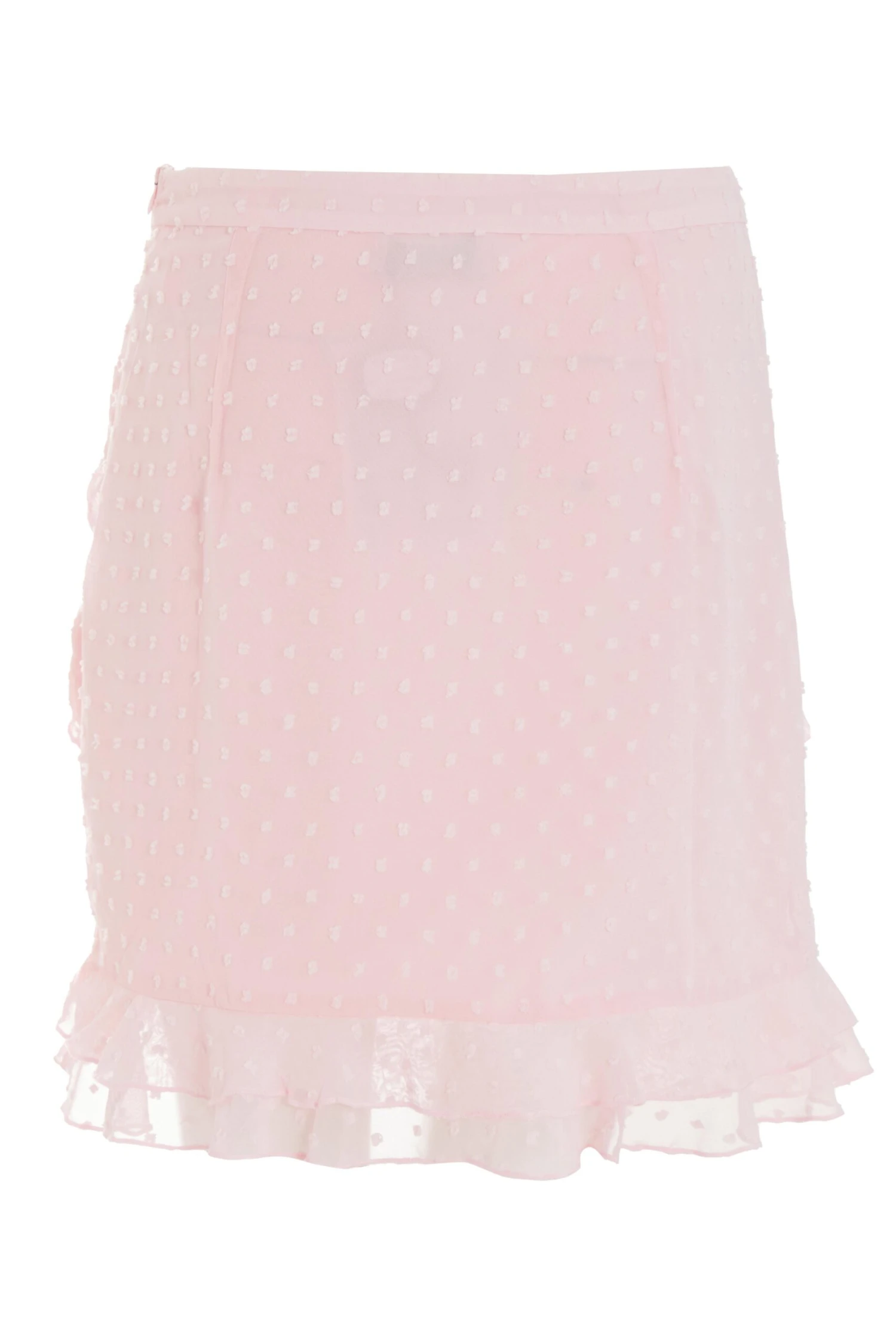 Pink Chiffon Dobby Frill Mini Skirt 7 Pink Chiffon Dobby Frill Mini Skirt - Image 5