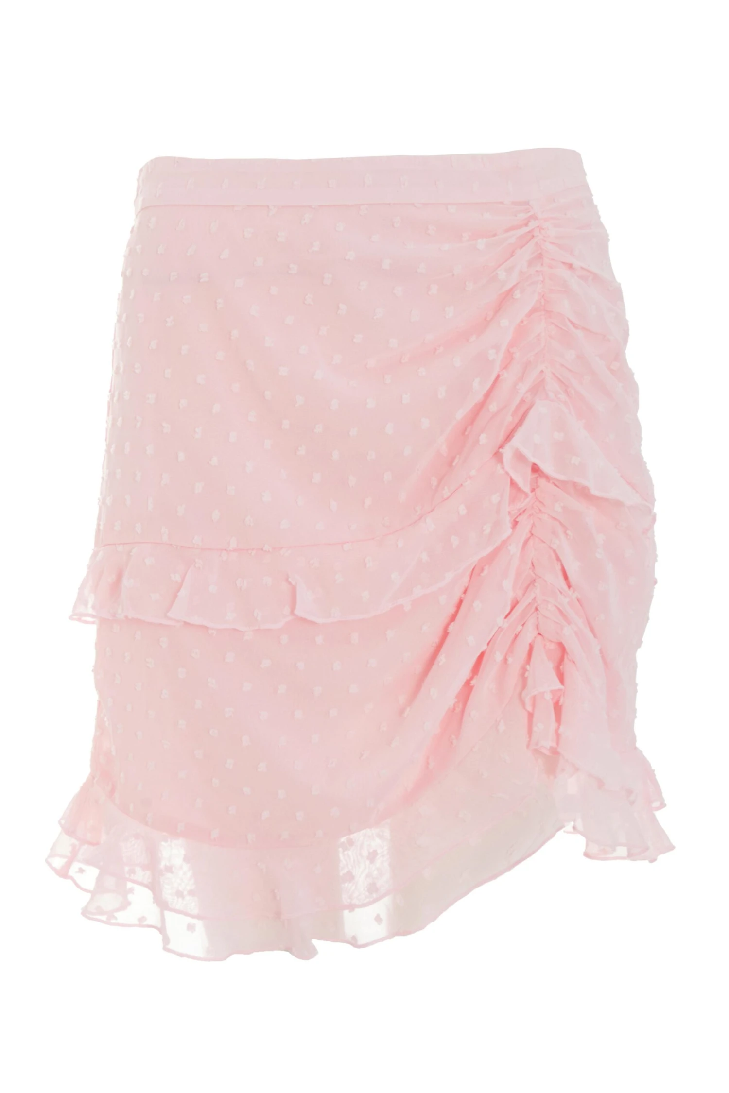 Pink Chiffon Dobby Frill Mini Skirt 3 Pink Chiffon Dobby Frill Mini Skirt