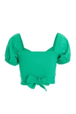 Jade Green Cut Out Crop Top -Outlet Clothyne Store 00100039051 ZB