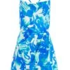 Blue Tropical Print Playsuit -Outlet Clothyne Store 00100039061 ZM