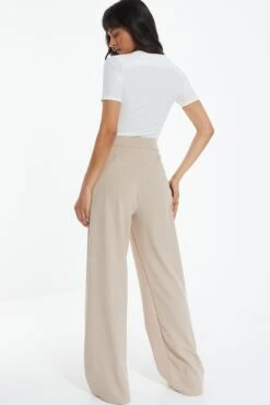 Stone High Waisted Palazzo Trousers -Outlet Clothyne Store 00100039070 XB