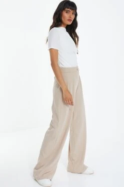 Stone High Waisted Palazzo Trousers -Outlet Clothyne Store 00100039070 XS