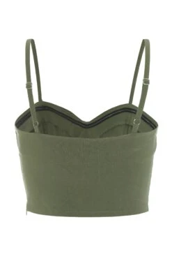 Khaki Cropped Corset Top -Outlet Clothyne Store 00100039087 ZB