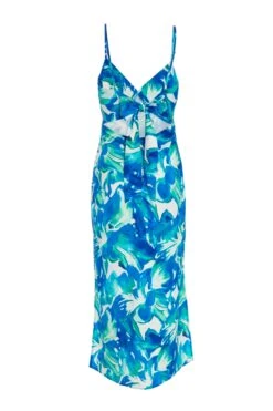 Petite Blue Tropical Print Midaxi Dress 12 Petite Blue Tropical Print Midaxi Dress -Outlet Clothyne Store 00100039108 ZB