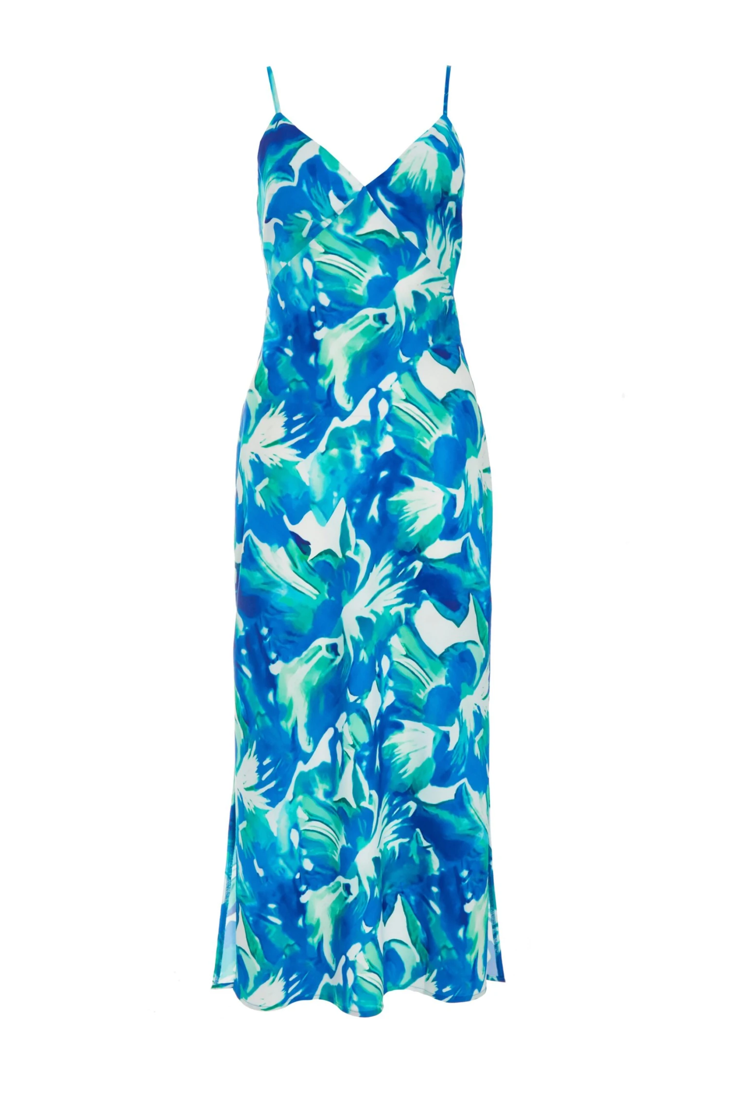Petite Blue Tropical Print Midaxi Dress 3 Petite Blue Tropical Print Midaxi Dress