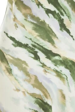Petite Green Marble Print Satin Midaxi Dress -Outlet Clothyne Store 00100039109 ZS