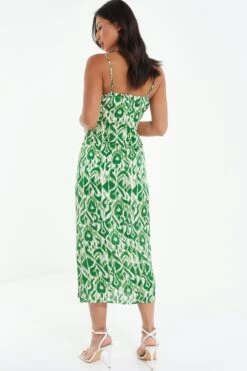 Green Aztec Print Midaxi Dress -Outlet Clothyne Store 00100039113 XB