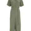 Khaki Utility Culotte Jumpsuit 2 Khaki Utility Culotte Jumpsuit -Outlet Clothyne Store 00100039125 ZM