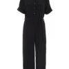 Black Utility Culotte Jumpsuit -Outlet Clothyne Store 00100039126 ZM