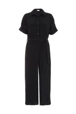 Black Utility Culotte Jumpsuit