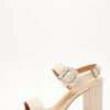 Nude Diamante Buckle Block Heels -Outlet Clothyne Store 00100039169 ZM