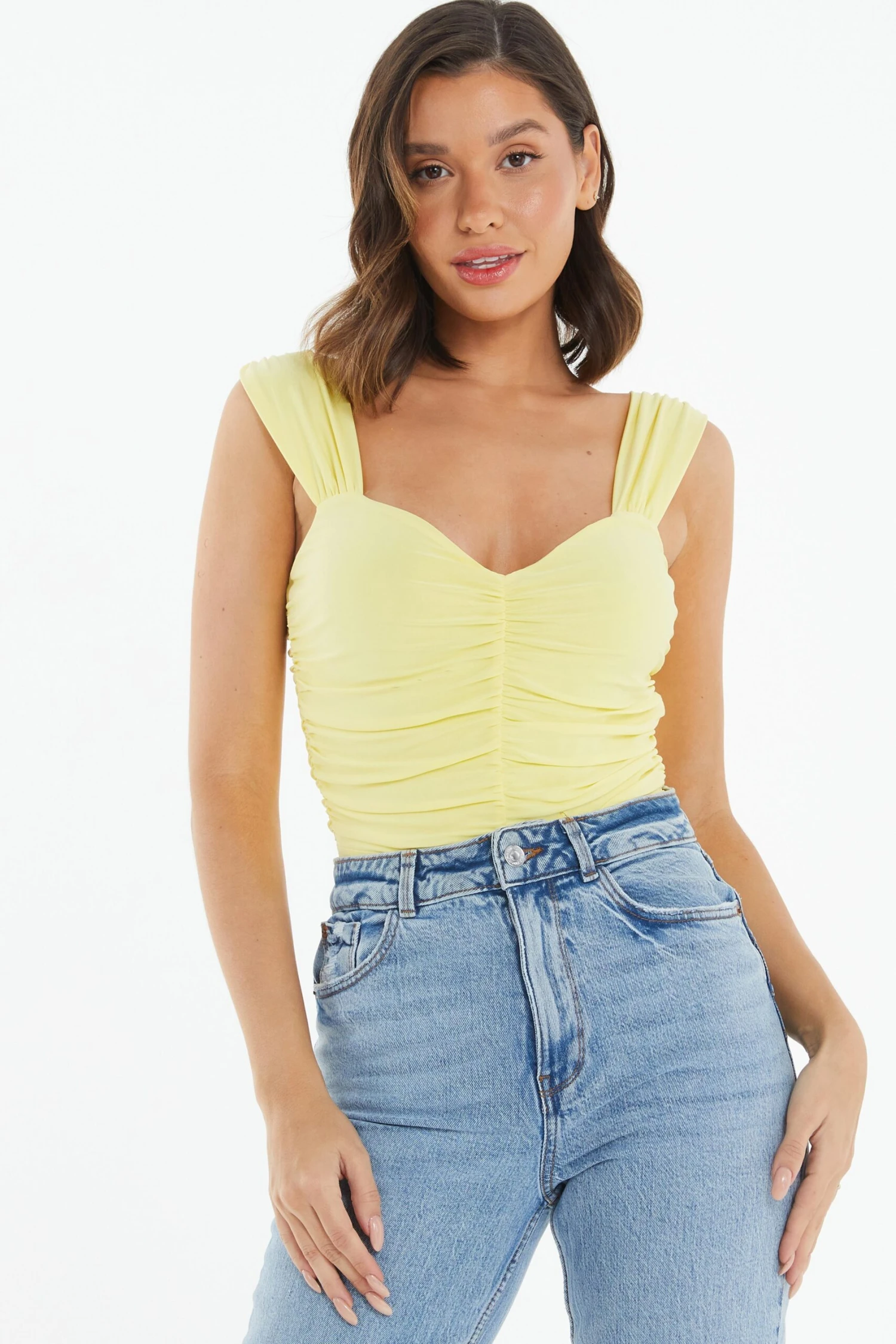 Yellow Ruched Bodysuit 4 Yellow Ruched Bodysuit - Image 2