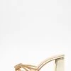 Gold Diamante Mule Block Heels -Outlet Clothyne Store 00100039311 ZM