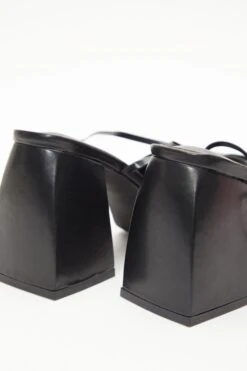 Black Lace Up Platform Heeled Sandal -Outlet Clothyne Store 00100039312 ZB