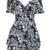 Black Floral Playsuit -Outlet Clothyne Store 00100039341 ZM