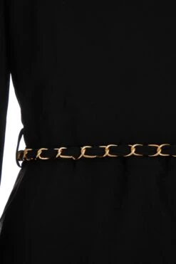 Black Long Sleeve Tiered Midi Dress -Outlet Clothyne Store 00100039359 ZS