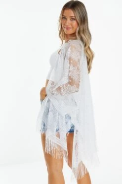 White Lace Kimono -Outlet Clothyne Store 00100039378 XB