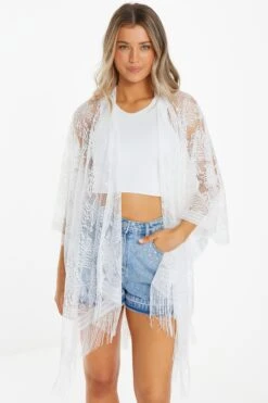 White Lace Kimono -Outlet Clothyne Store 00100039378 XM