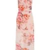 Pink Floral Tie Back Midaxi Dress -Outlet Clothyne Store 00100039438 ZM