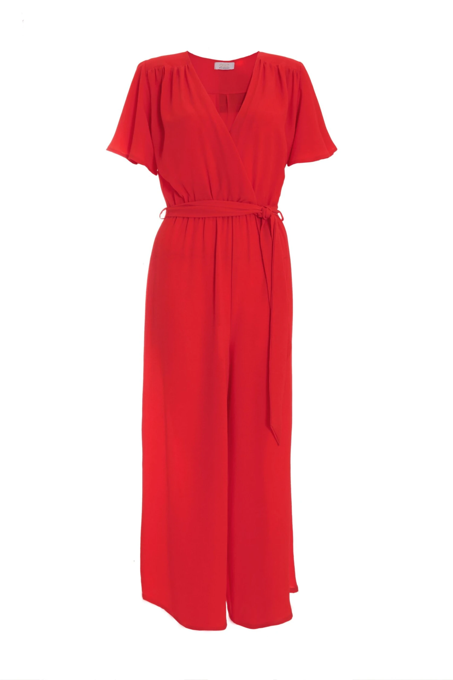 Red Wrap Culotte Jumpsuit 3 Red Wrap Culotte Jumpsuit