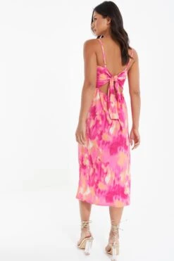 Pink Marble Tie Back Midi Dress -Outlet Clothyne Store 00100039473 XB