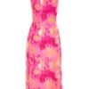 Pink Marble Tie Back Midi Dress 2 Pink Marble Tie Back Midi Dress -Outlet Clothyne Store 00100039473 ZM