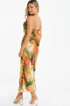 Petite Multicoloured Marble Print Midaxi Dress -Outlet Clothyne Store 00100039492 XB