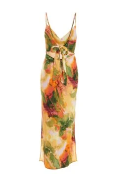Petite Multicoloured Marble Print Midaxi Dress -Outlet Clothyne Store 00100039492 ZB