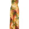 Petite Multicoloured Marble Print Midaxi Dress