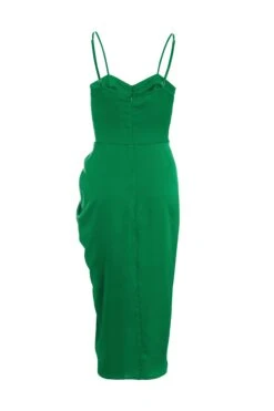 Jade Green Ruched Corset Midi Dress -Outlet Clothyne Store 00100039507 ZB
