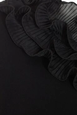 Black One Shoulder Frill Jumpsuit -Outlet Clothyne Store 00100039586 ZS