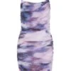 Purple Marble Print Mesh Mini Dress -Outlet Clothyne Store 00100039609 ZM
