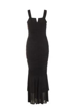 Black Frill Hem Bodycon Midi Dress -Outlet Clothyne Store 00100039610 ZB