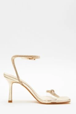 Gold Bow Heeled Sandals -Outlet Clothyne Store 00100039713 ZS