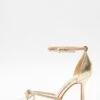 Gold Clear Diamante Bow Court Heels