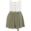 Khaki Button Front Playsuit -Outlet Clothyne Store 00100039802 ZM